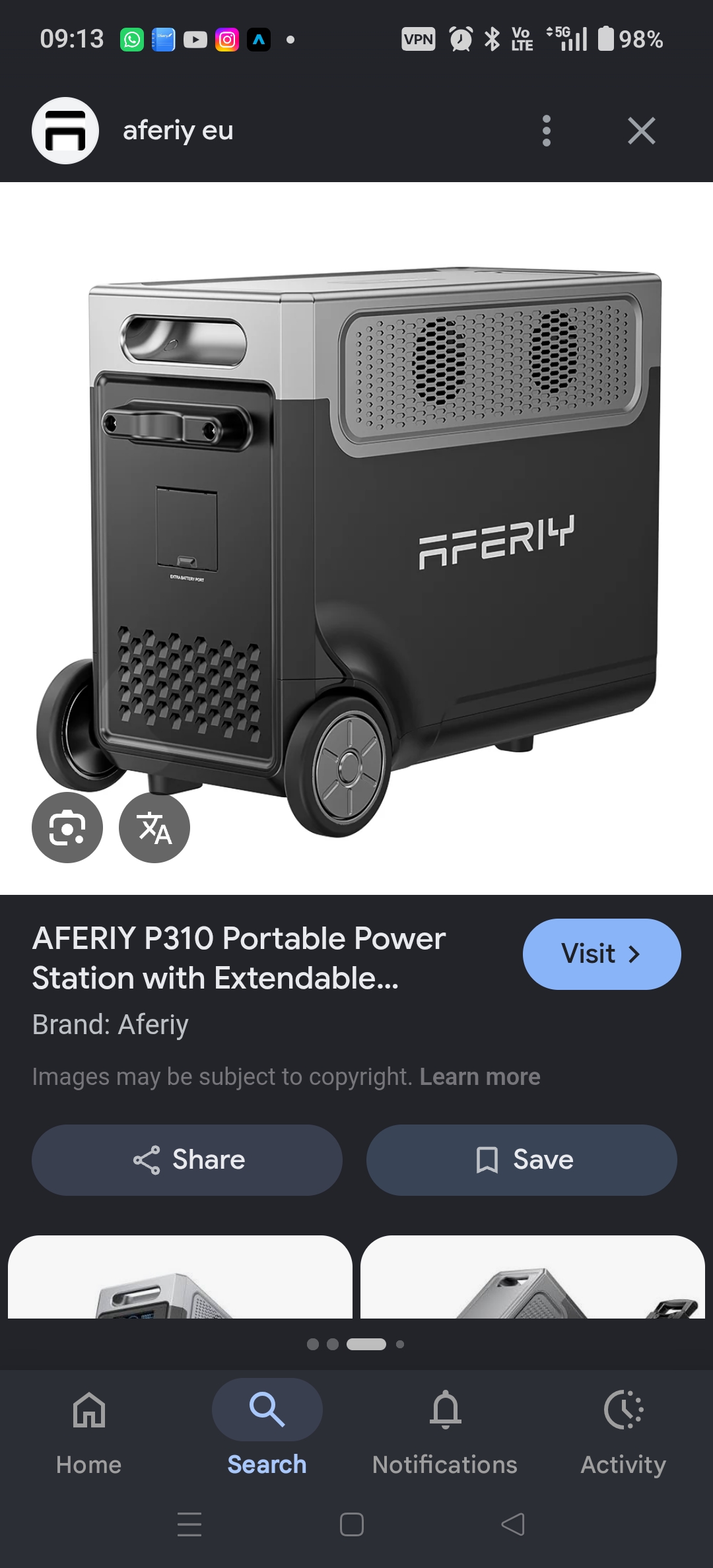 Aferiy p310 3600w 3840wh expandable portable power station