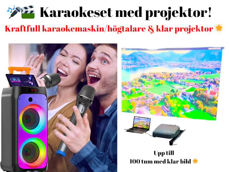 3: karaokeset & projektor – för fester, kalas & event! (tillvals möjligheter)