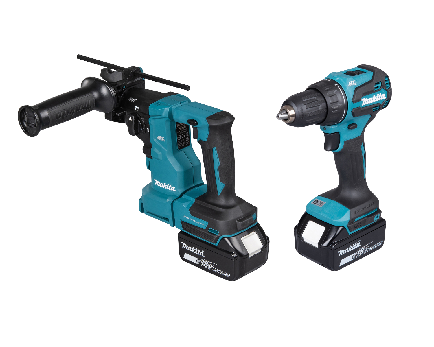 Makita 18v 2x kit – borrhammare + borr/skruvdragare + 2 batterier