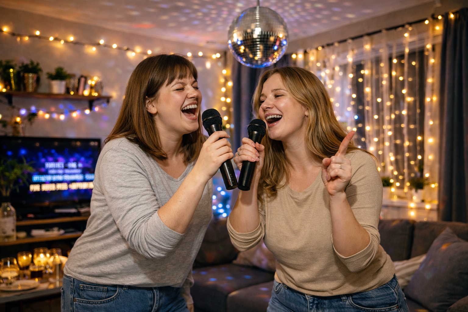 Karaokebilepaketti – kaiutin, mikit ja bilevalot