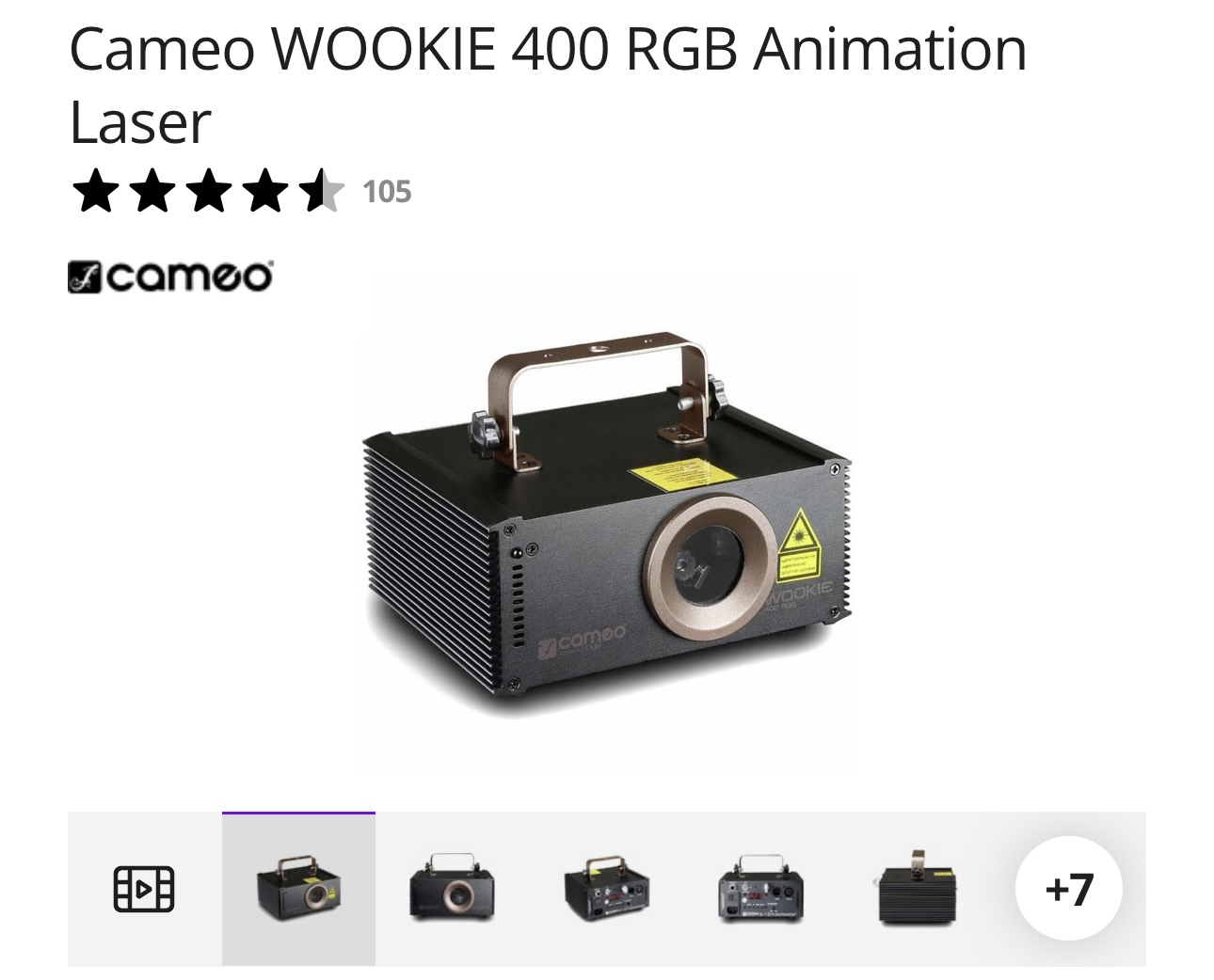Cameo wookie 400 rgb laser show