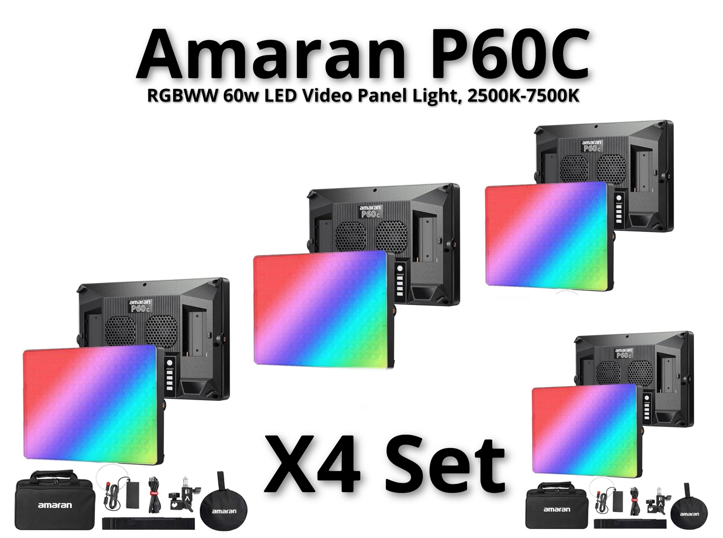 Amaran p60c rgbww led light kit x4