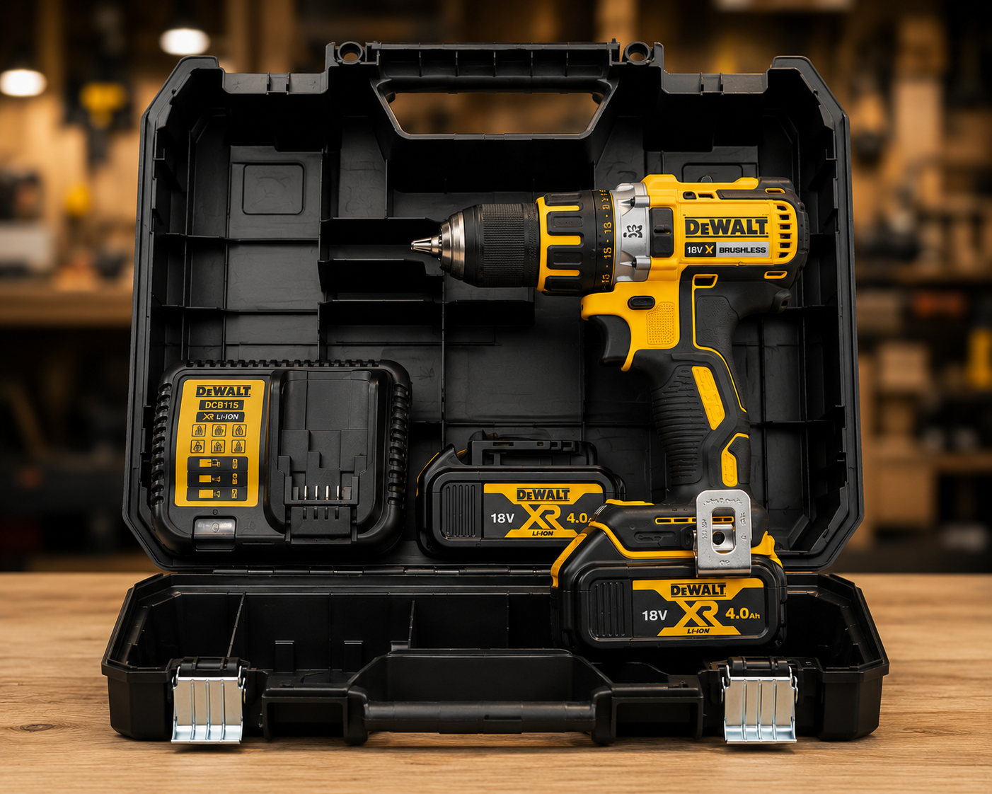 Dewalt xr 18v borstlös borrskruvdragare – 2 batterier, laddare & bits