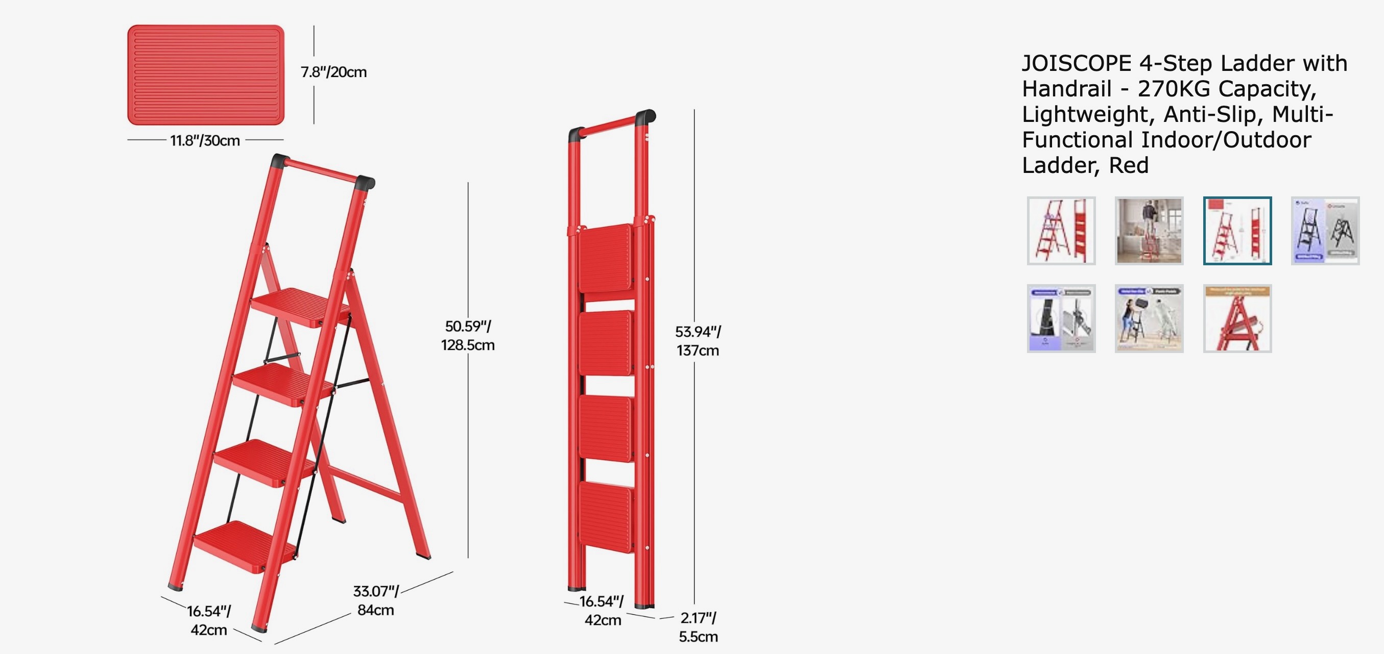 Heavy duty 4-step ladder