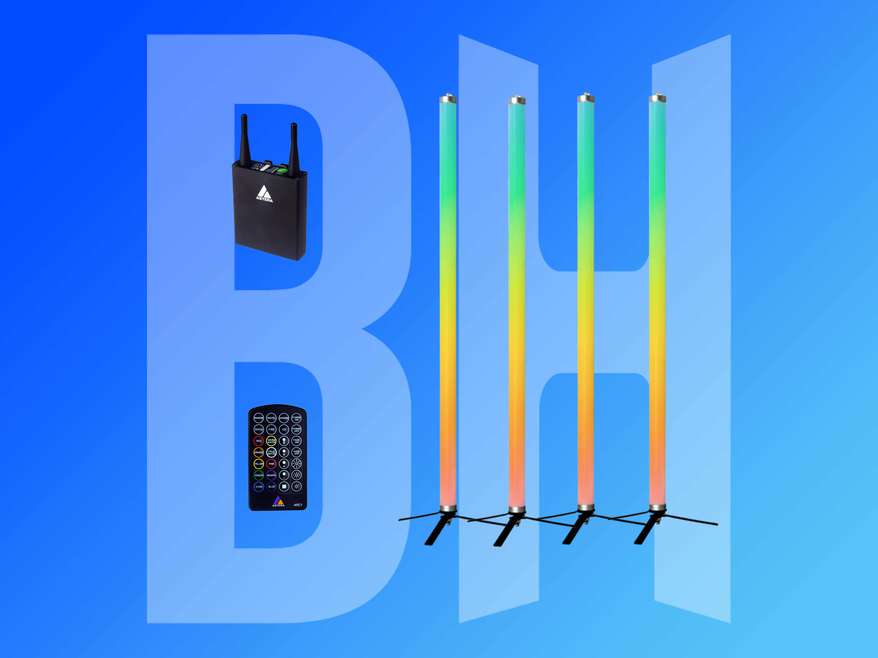 X4 astera pixel tube rgb lights + art7 wireless dmx box