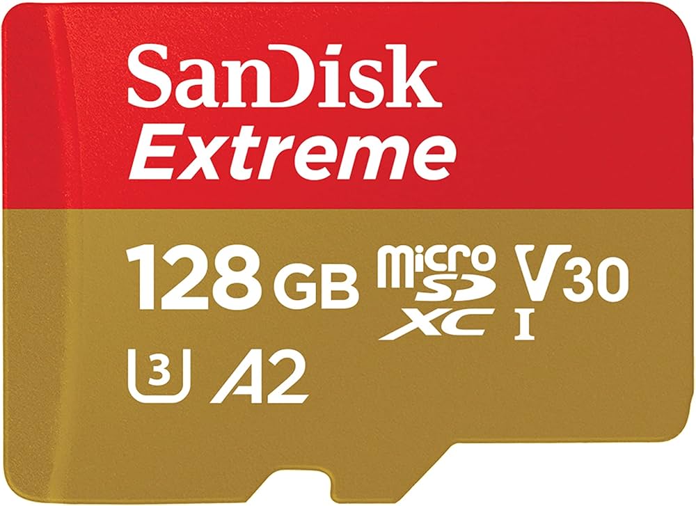 128gb sandisk extreme microsd card – u3 v30 for 4k action camera