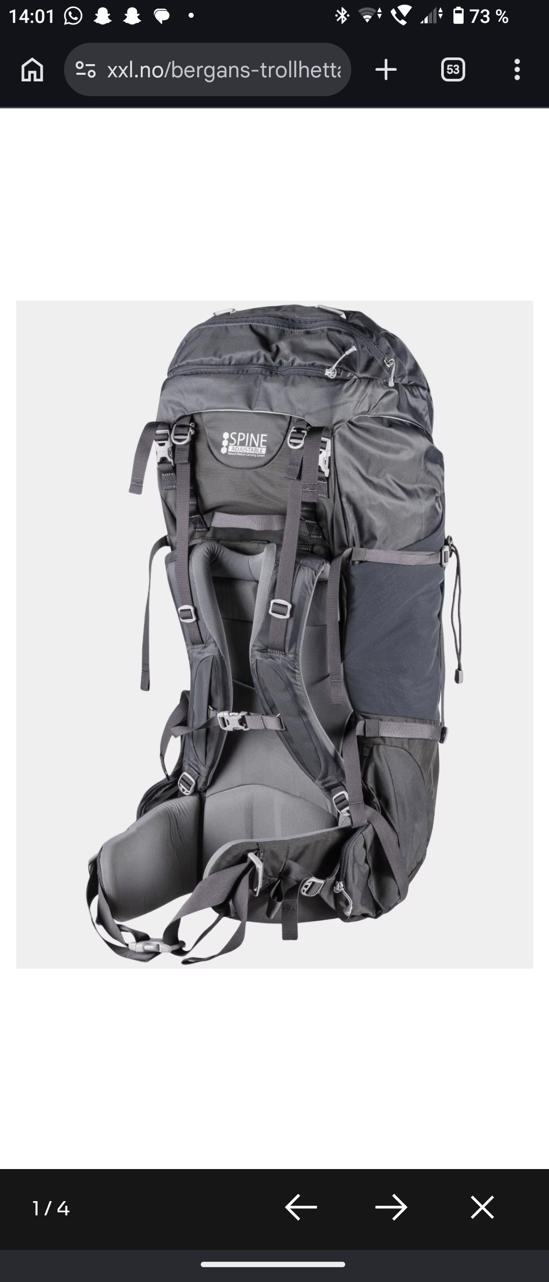 Bergans trollhetta lady 75l ryggsekk