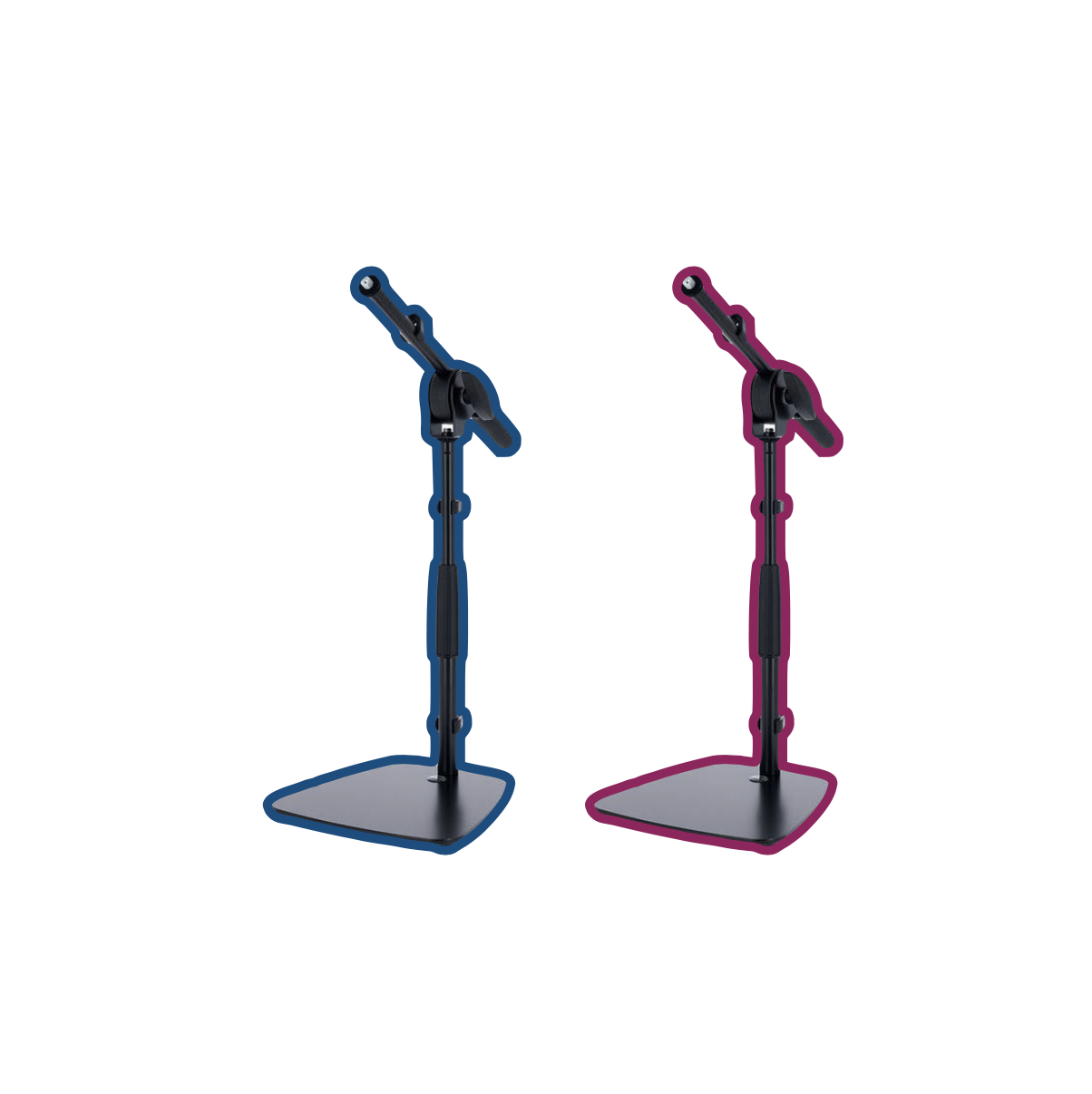2x short table microphone stand with boom for mic podcast 