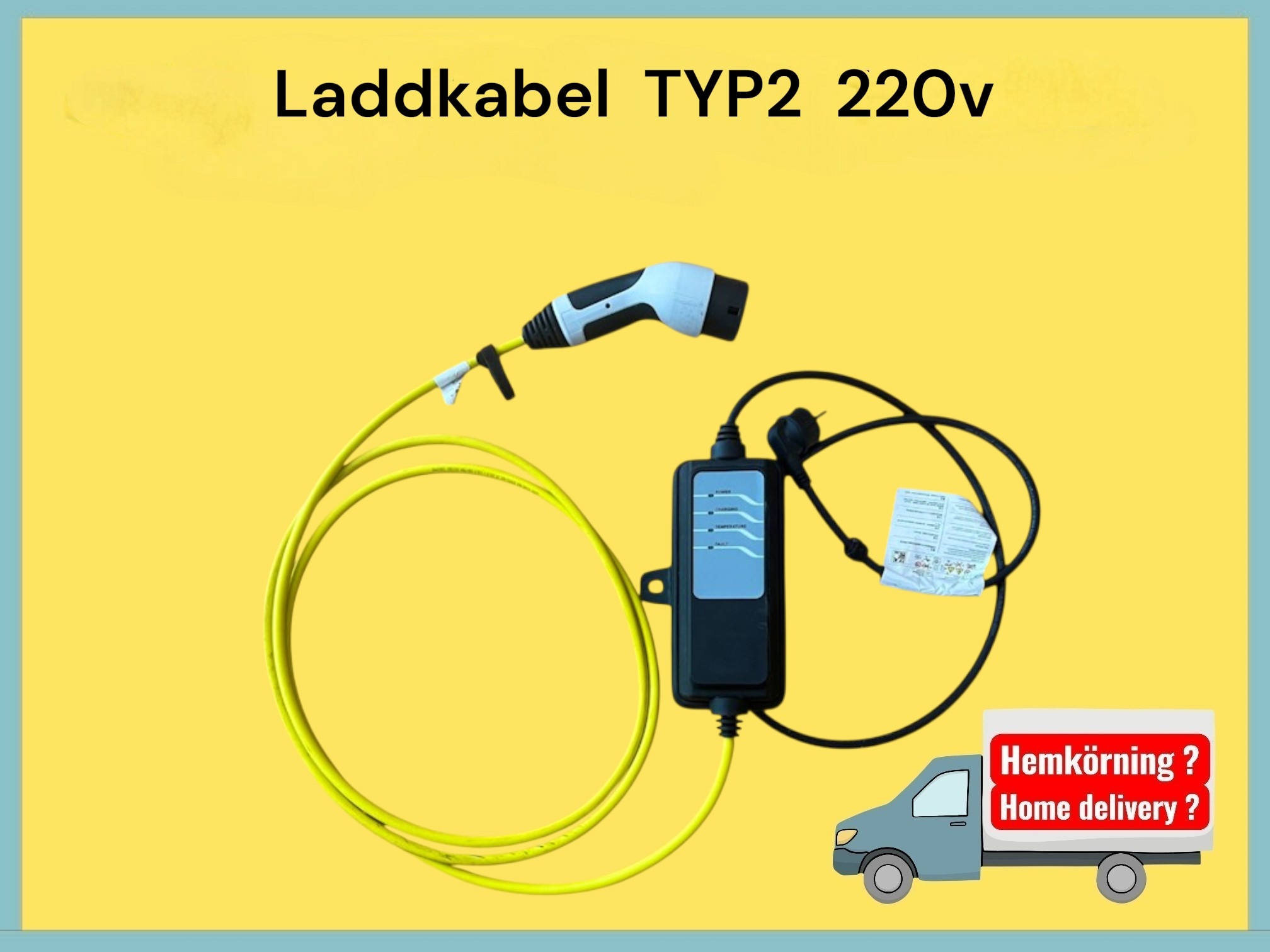 Typ2 laddkabel för elbilar - hybrider