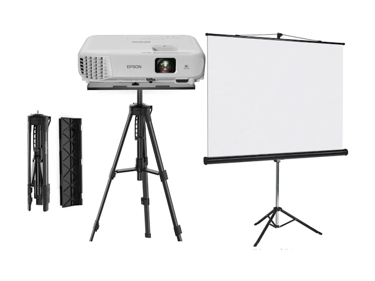 📽️🎬 complete projector bundle rental (projector + screen + stand) 🎬📽️
