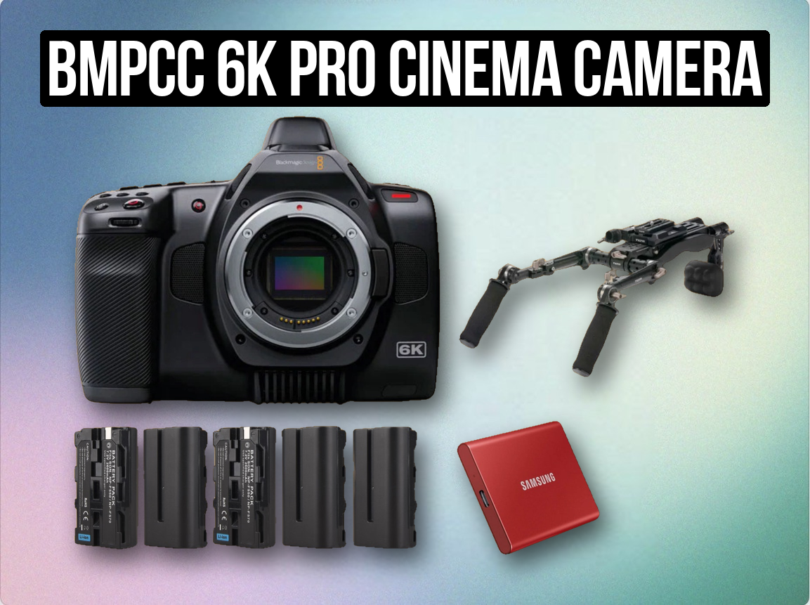 Bmpcc 6k pro cinema camera blackmagic 6k + 2tb ssd + batteries + shoulder rig tilta 