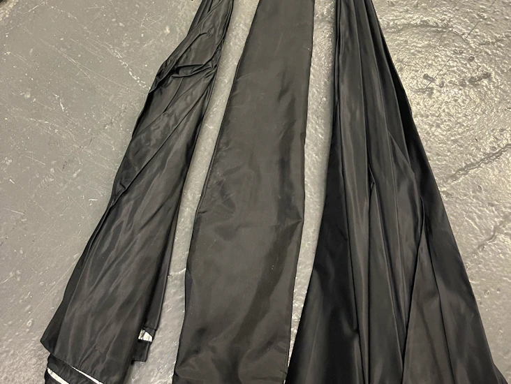 3 umbrellas with calumet stands and lights