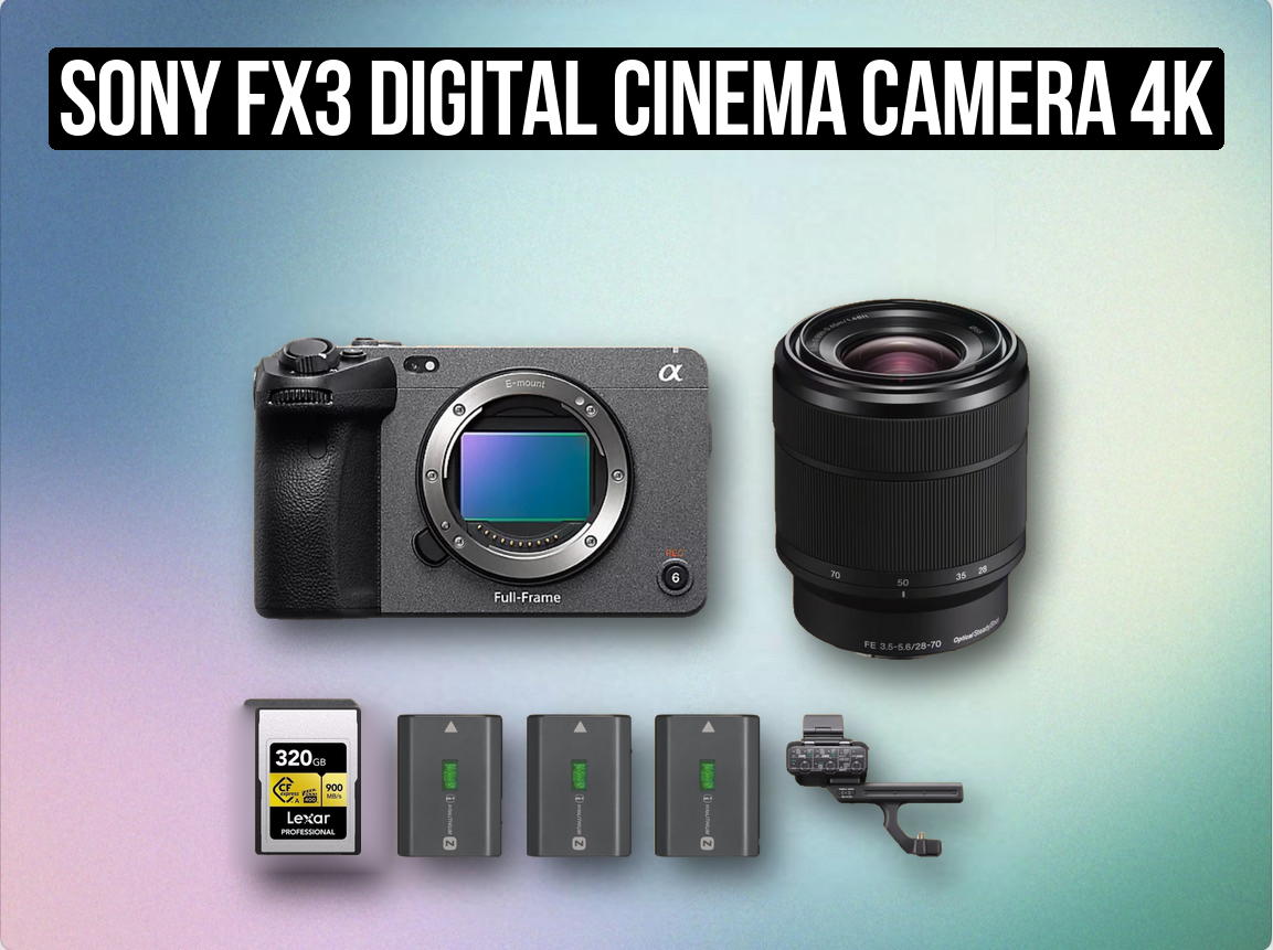 Sony fx3 digital cinema camera 4k mirrorless full frame fx 3 + sony 28-70mm zoom lens sony fx 3 mirrorless  camera cinema full frame 4k  fx3 + sony 28-70mm zoom lens  (same sensor as a7siii a7s iii ) 