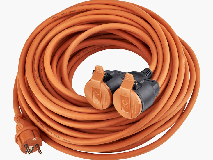 25m (ip44) skjøteledning m/2 uttak (godkjent for utendørsbruk)
