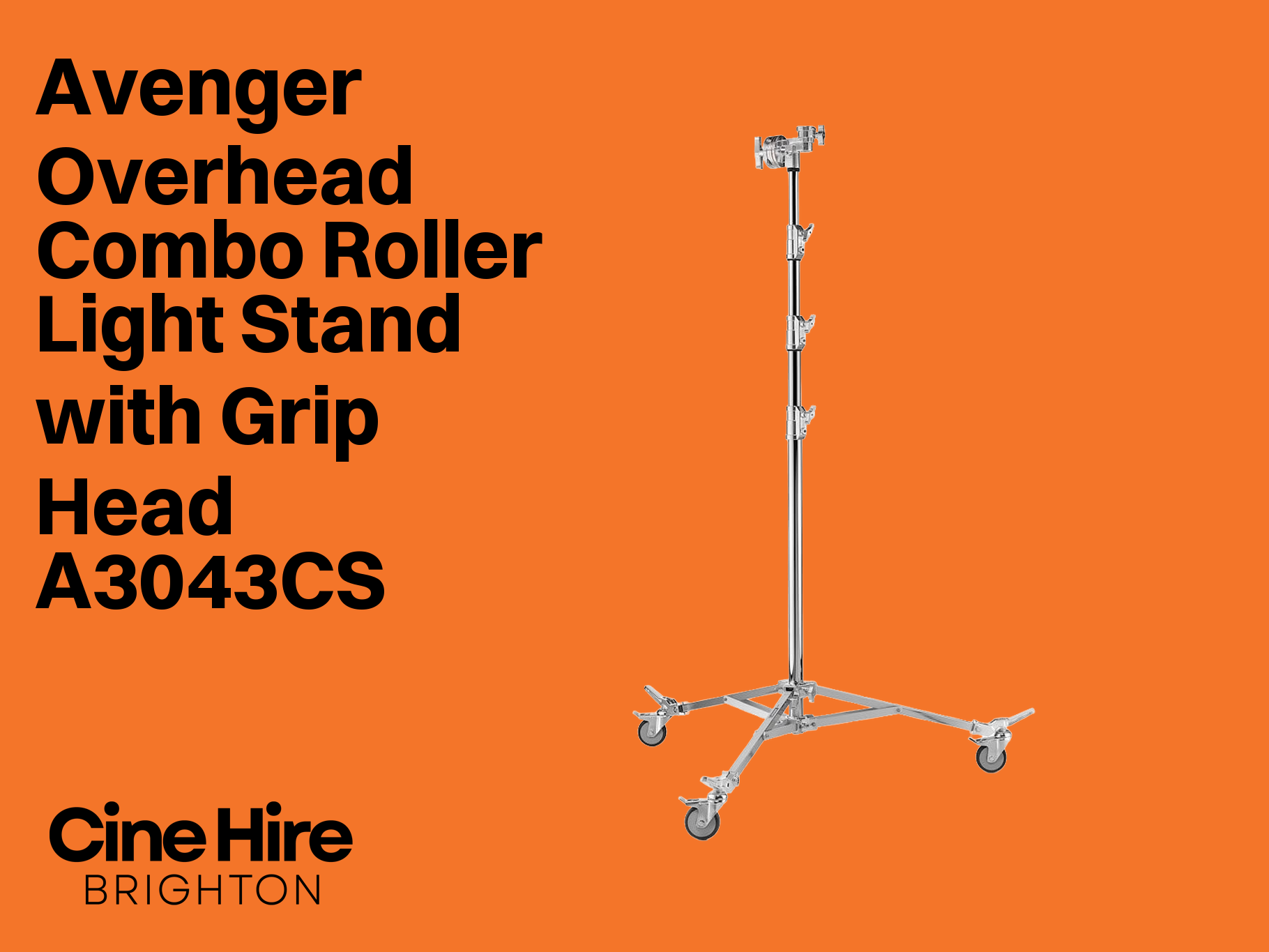 Avenger over head combo roller light stand with grip head a3034cs