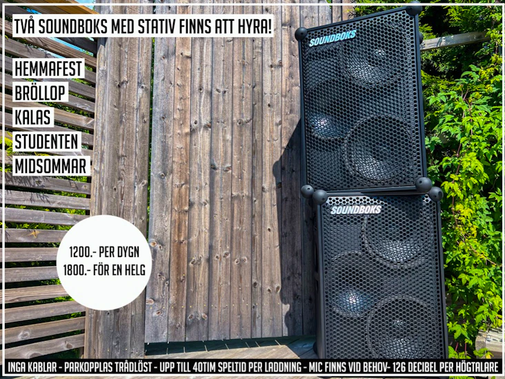 2 soundboks med stativ