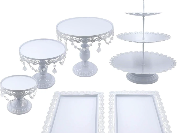 Tårtfat det i 6 delar. vit färg.