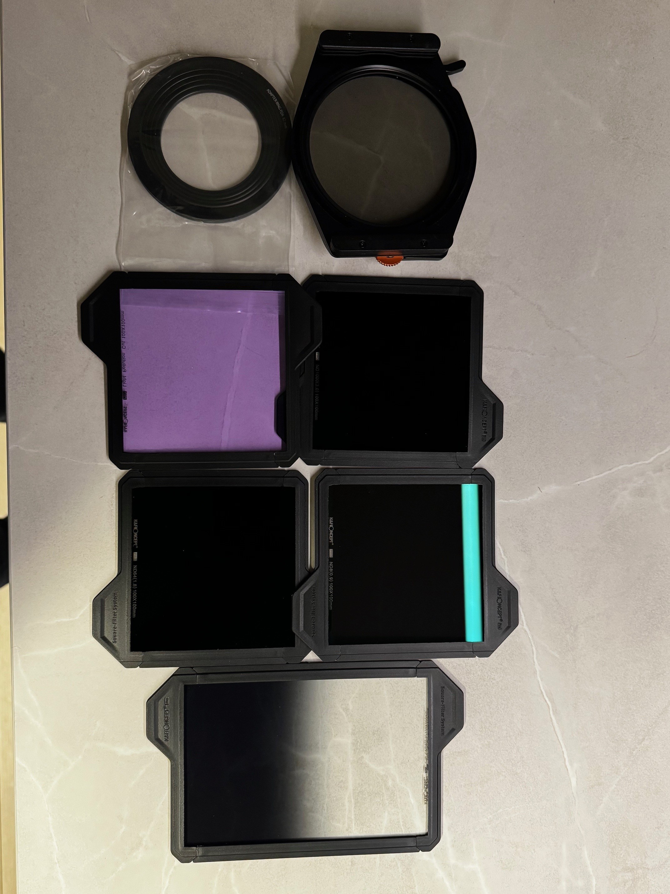 Filterpakke k&f sitt pro system der filtrene står i en egen ramme