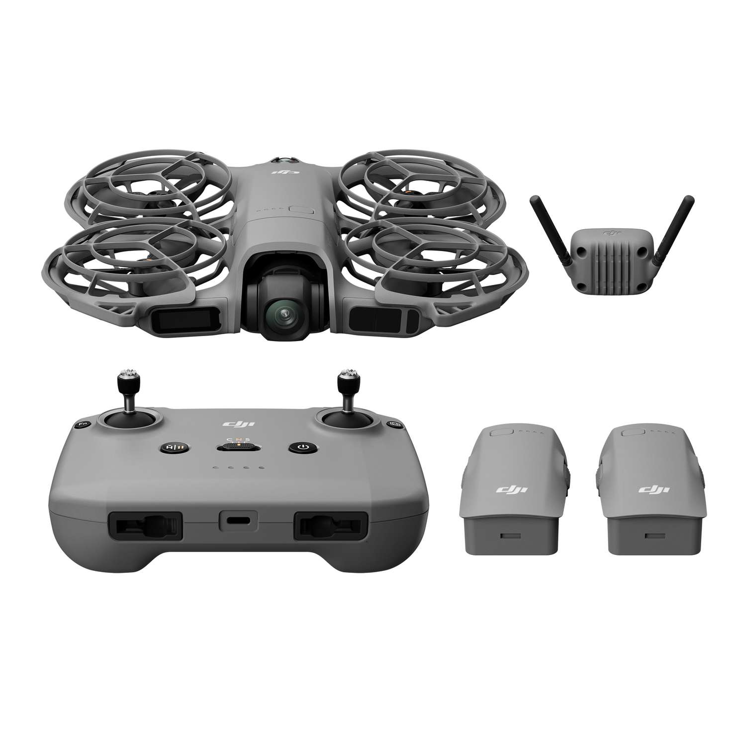 Dji neo 2 flymore. 3 batterer och kontroll