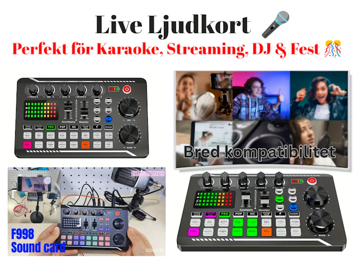 Live mixerbord/ljudkort – perfekt för karaoke, streaming, dj & fest! 🎤
