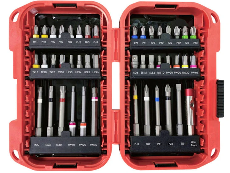 Bittssett med 43 bits, adapter og bitsholder