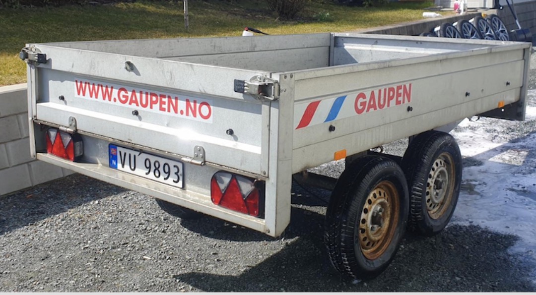 Gaupen varehenger 1300kg (boggie)