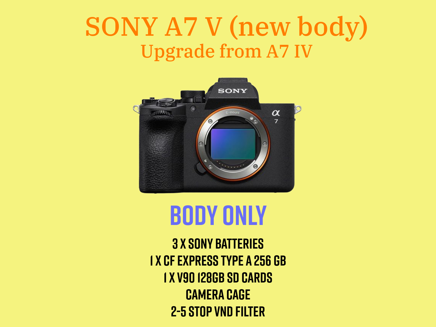 Sony a7 v body only (new model) 