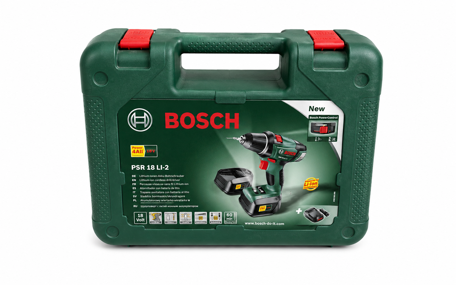 Bosch psr 18 li-2 batteridrill til utleie – batteri og lader inkludert