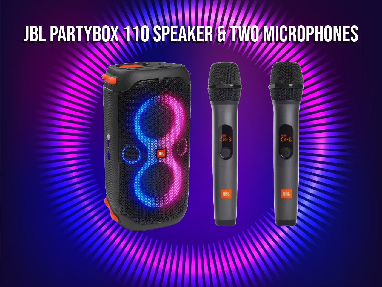 Jbl partybox 110 speaker & microphones