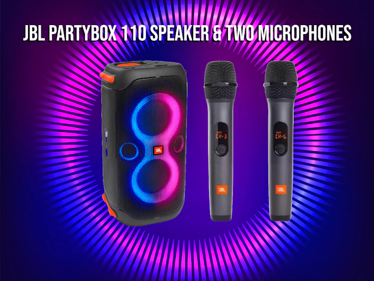 Jbl partybox 110 speaker & microphones