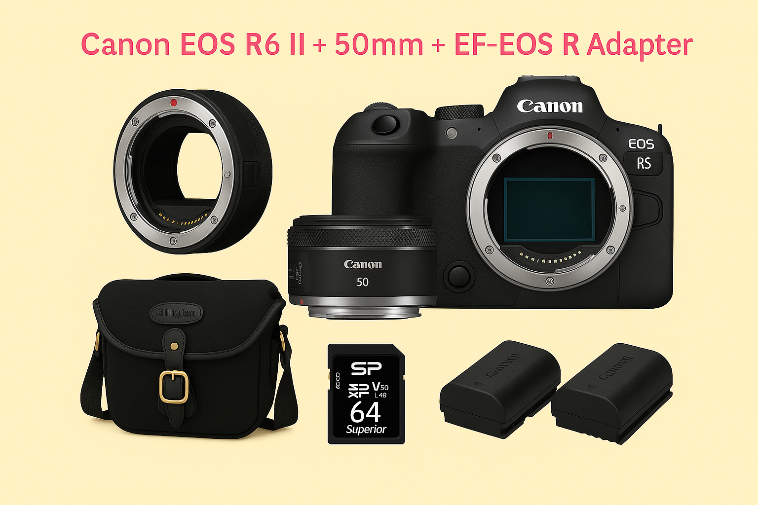 Canon eos r6 ii + 50mm + ef - eos r adapter