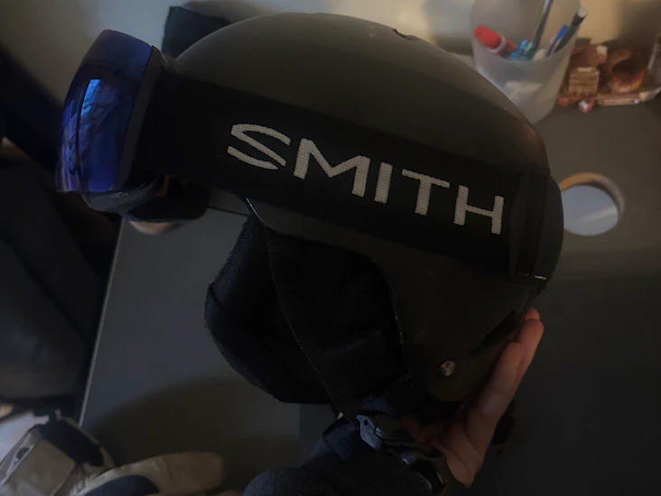 Helmet, googles and gloves