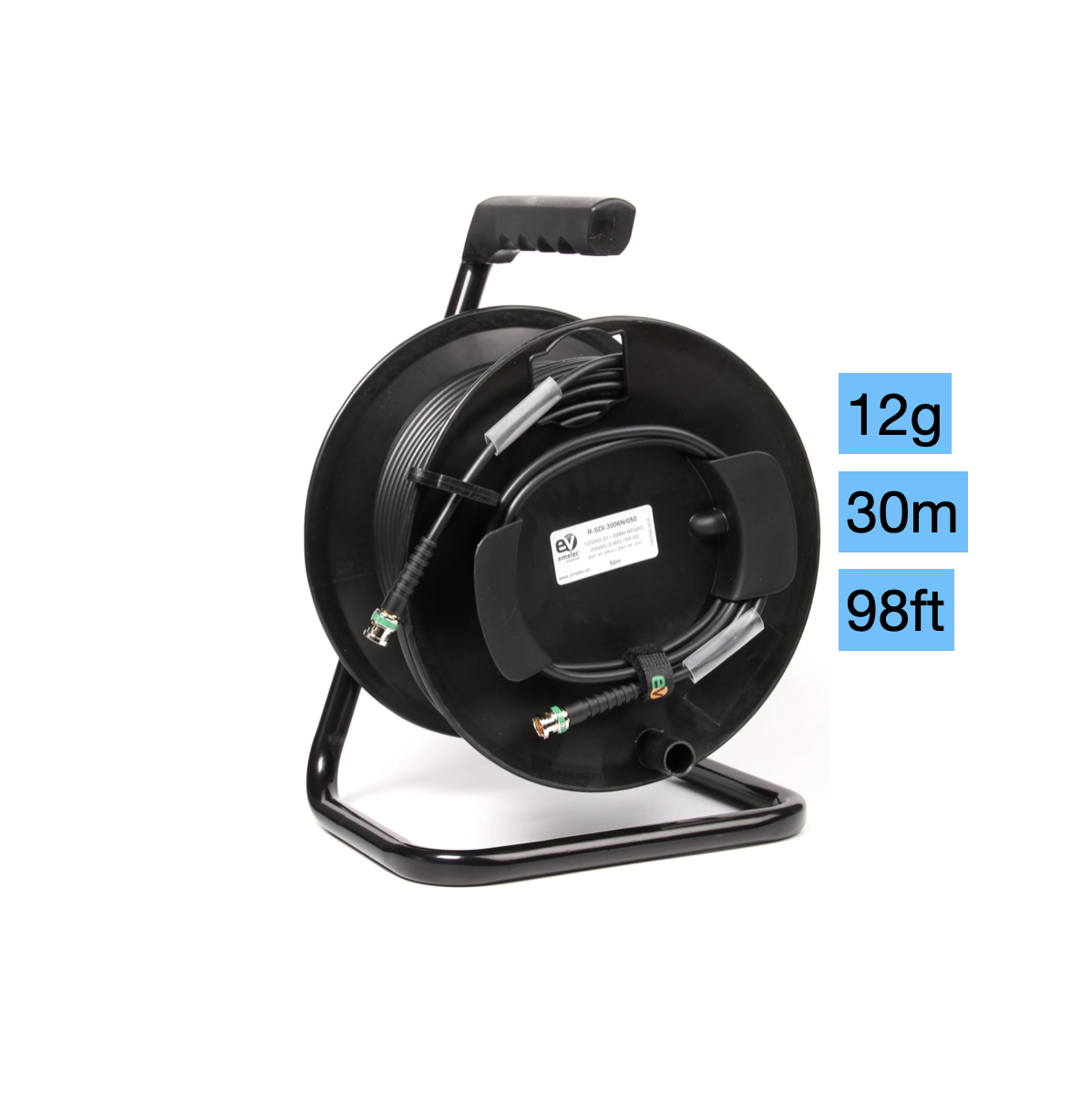 30m 98ft 12g sdi cable drum  reel 4k uhd bnc (4x available)