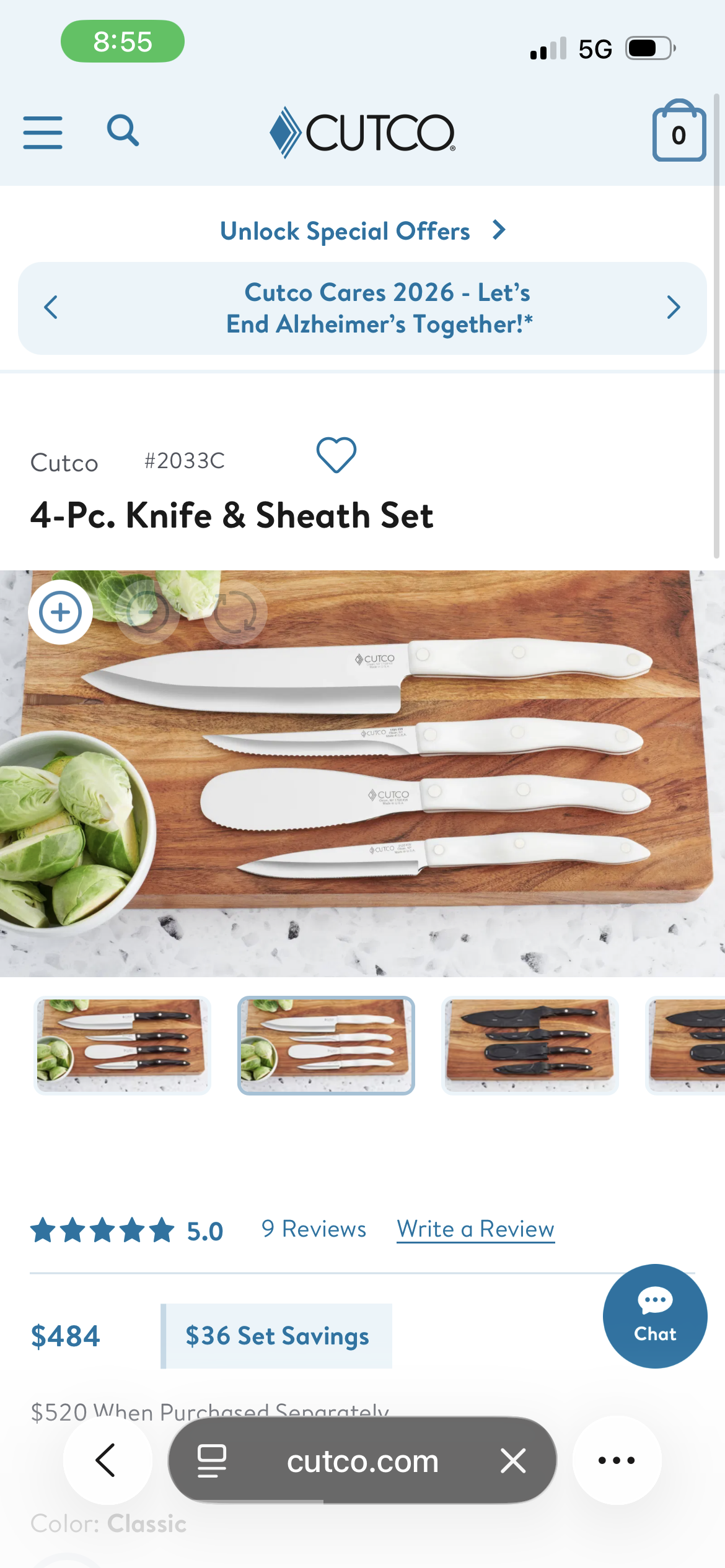 Cutco cutlery set