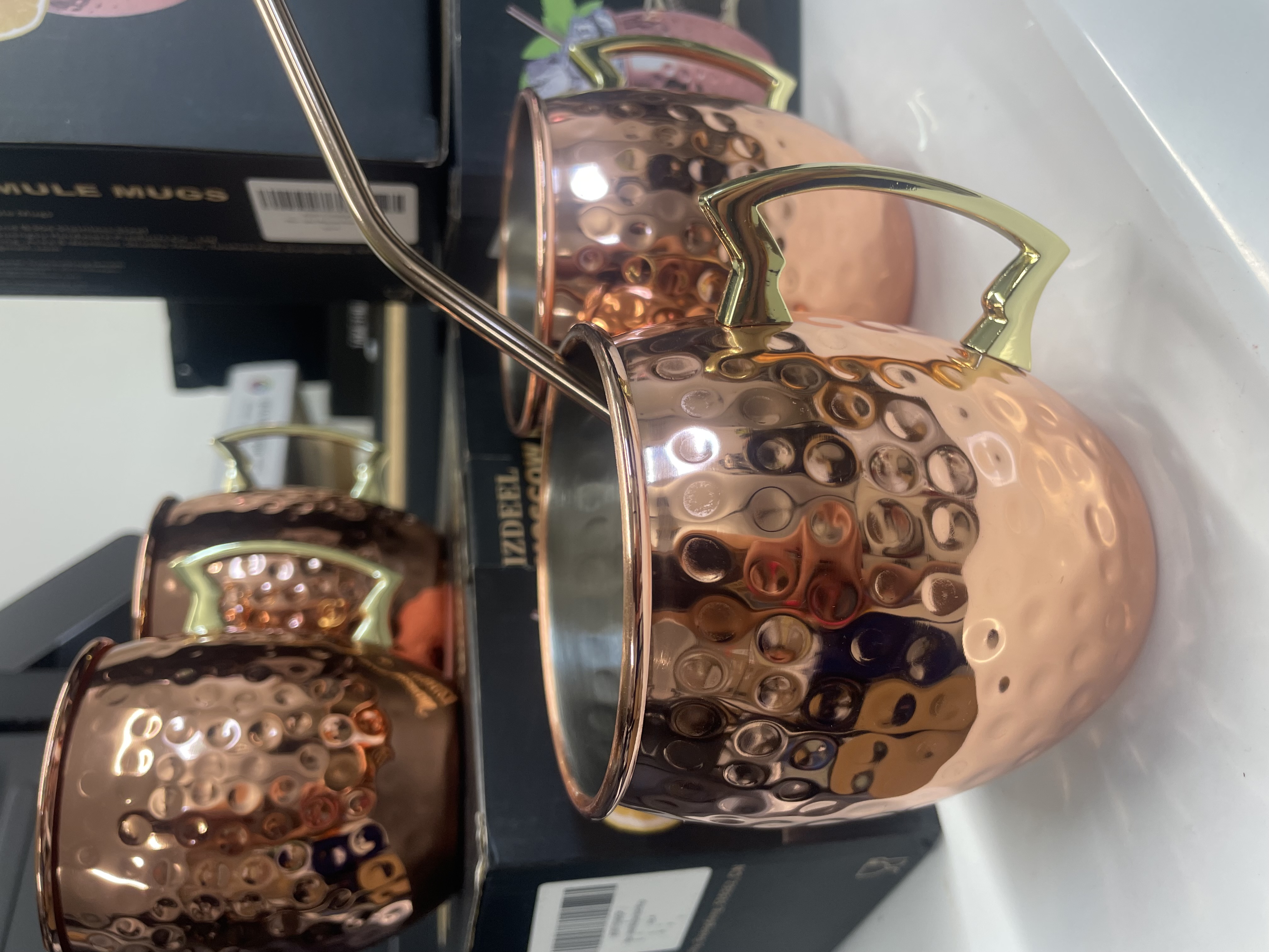 Copper/metal mugs with straw