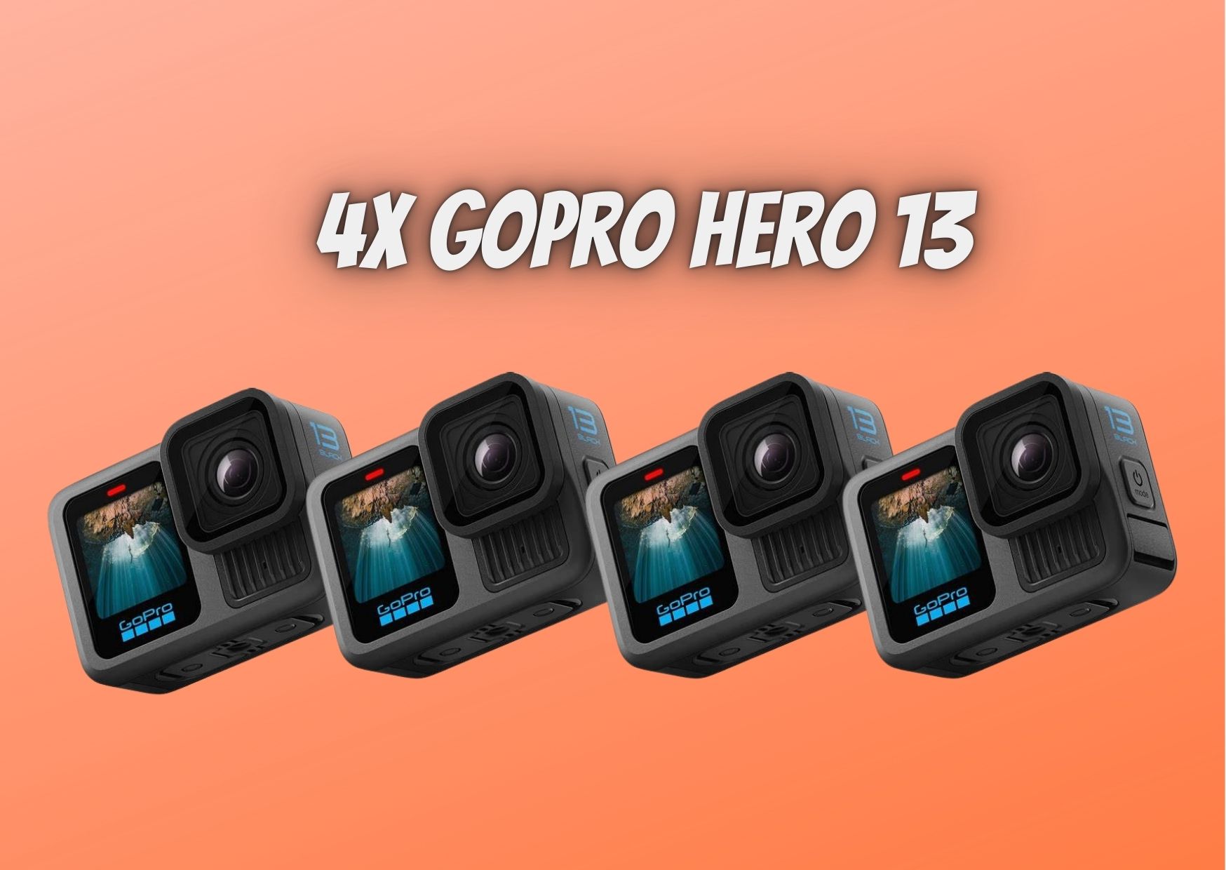 4x gopro 13 + 8x batteries  action sport camera  go pro hero
