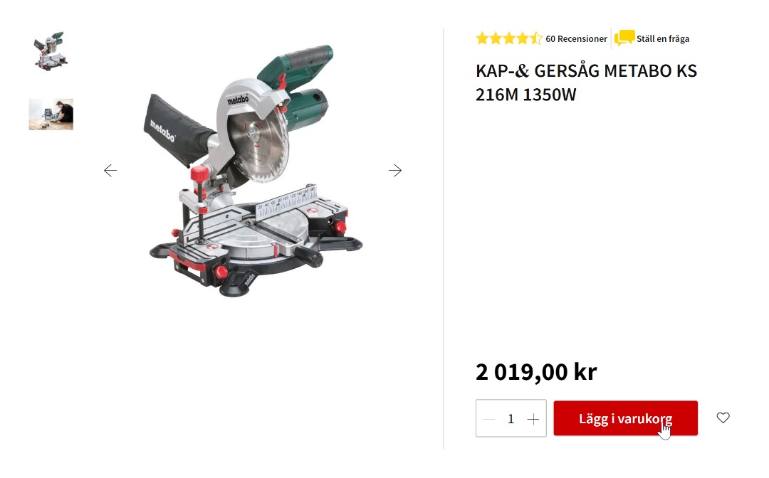 Metabo kapsåg med laser
