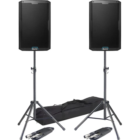 Professional pa speaker hire | 2 x alto tx315 active speakers with stands |