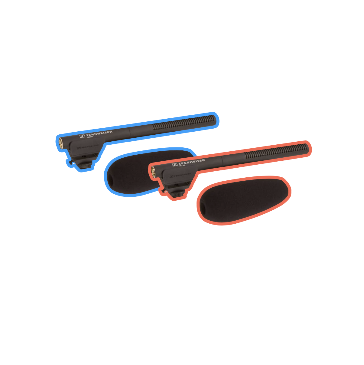 2x sennheiser mke 600 shotgun rifle mic