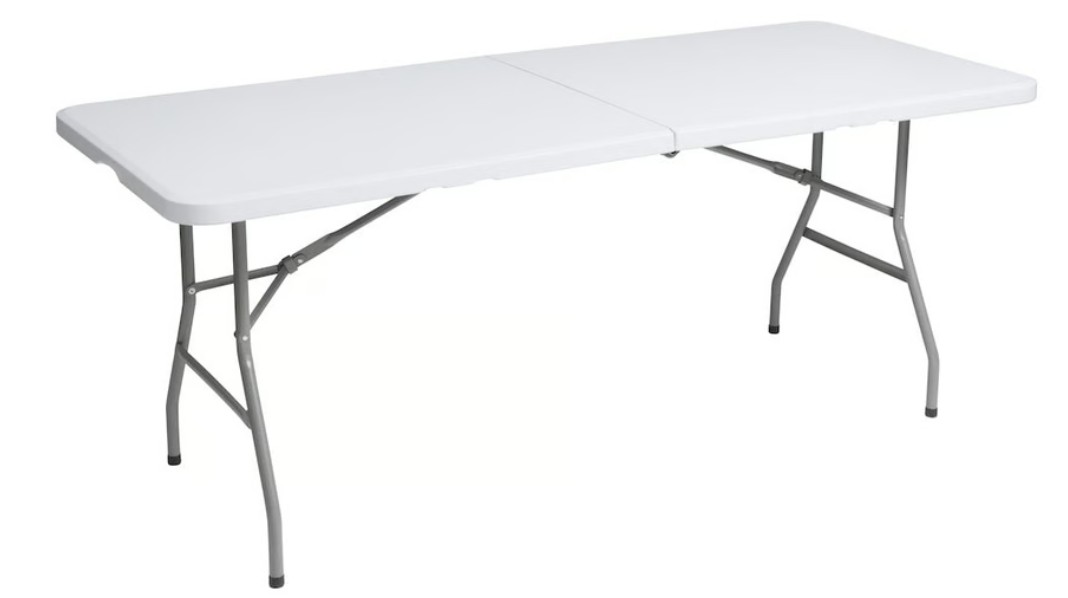 8 ihopfällbara bord + 20 vita stolar – perfekt för fest/event (flexibel uthyrning)