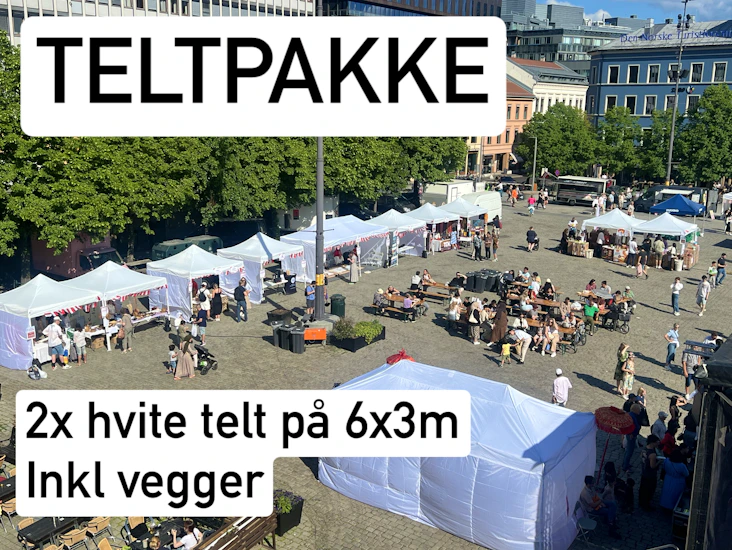 Teltpakke hvite quickup telt 6x6 meter