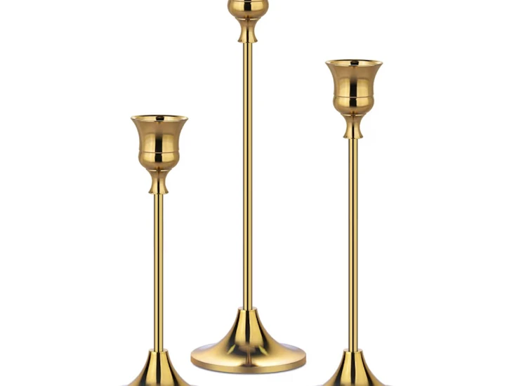 Elegant brass gold candelabra set– perfect for events, dinners & decor