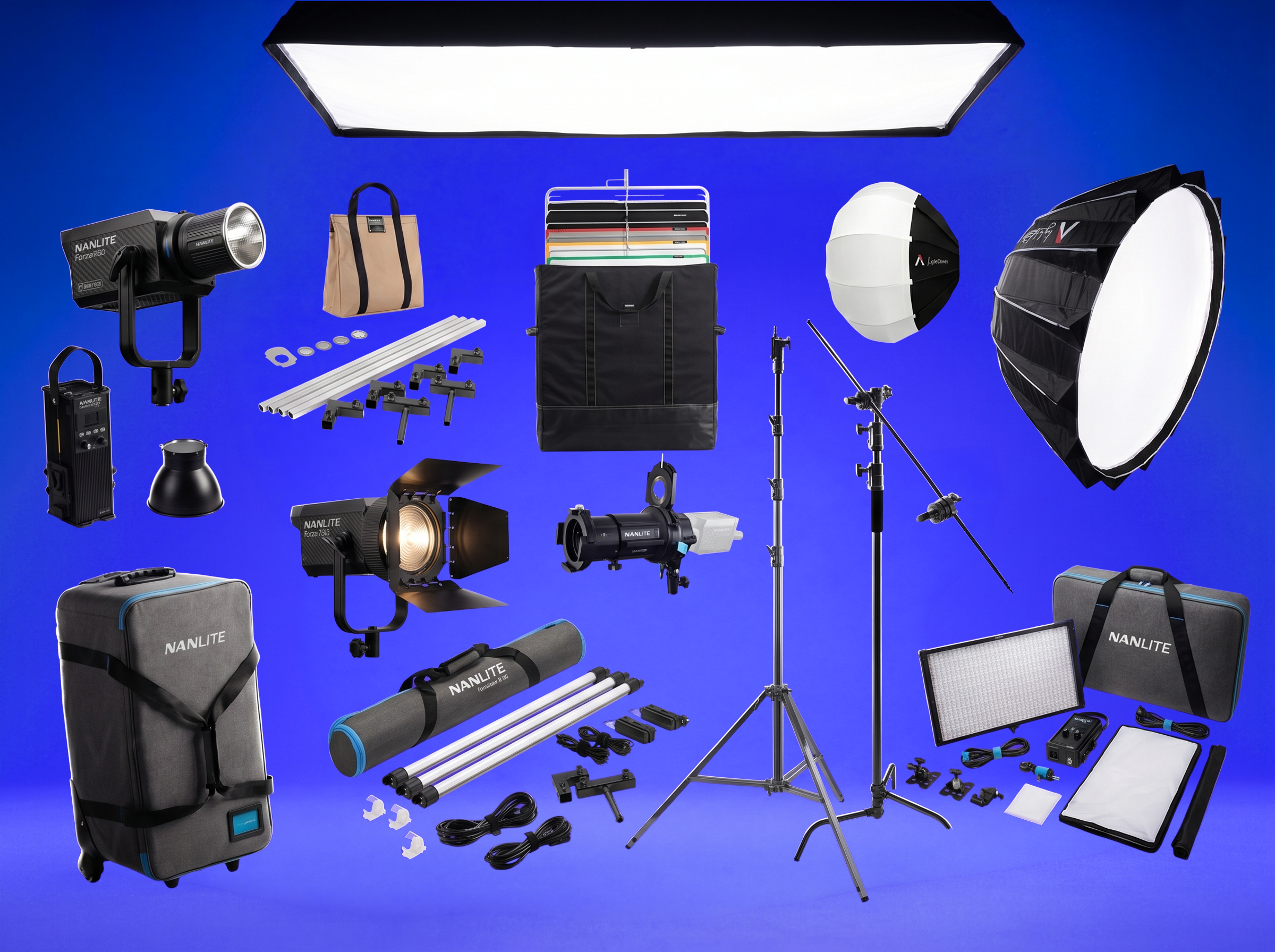 Nanlite pro lighting van package | 3-point + heavy grip