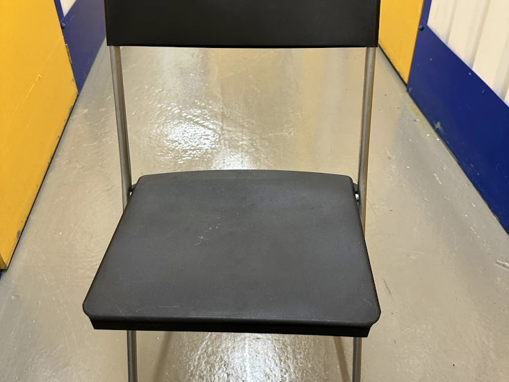Black folding chairs