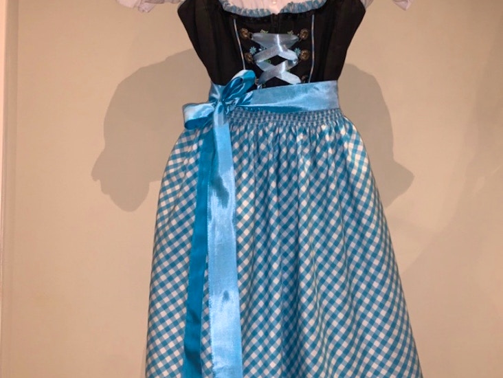 Dirndl storlek 38, svart och turkos