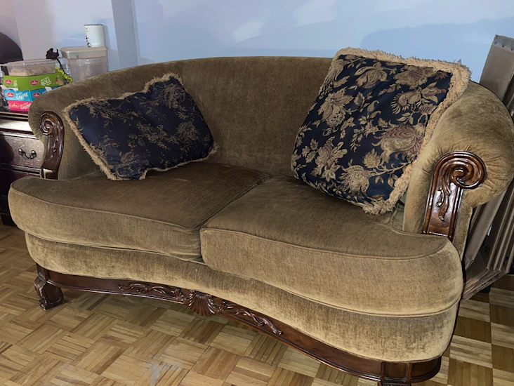 Premium 3+2 seater wooden sofa for rent – comfort & style combined!