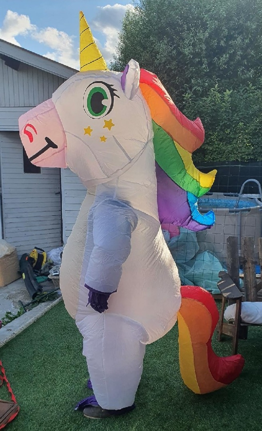 Unicorndräkt (uppblåsbar)