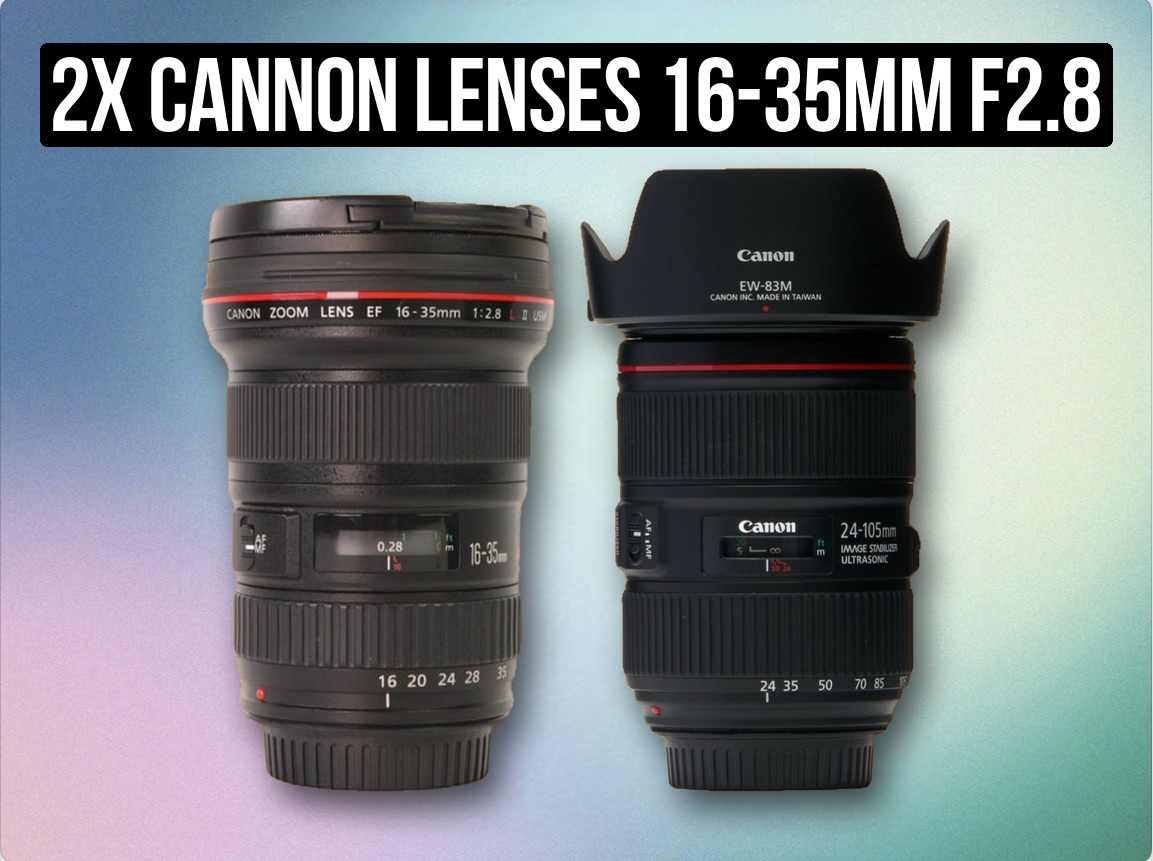 2x cannon lenses 16-35mm f2.8 + 24-105mm f4 usm l series ef mount