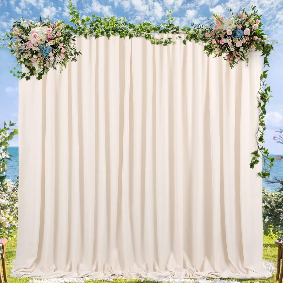 Backdrop curtain 150 x 240 cm wedding party photo background – cream