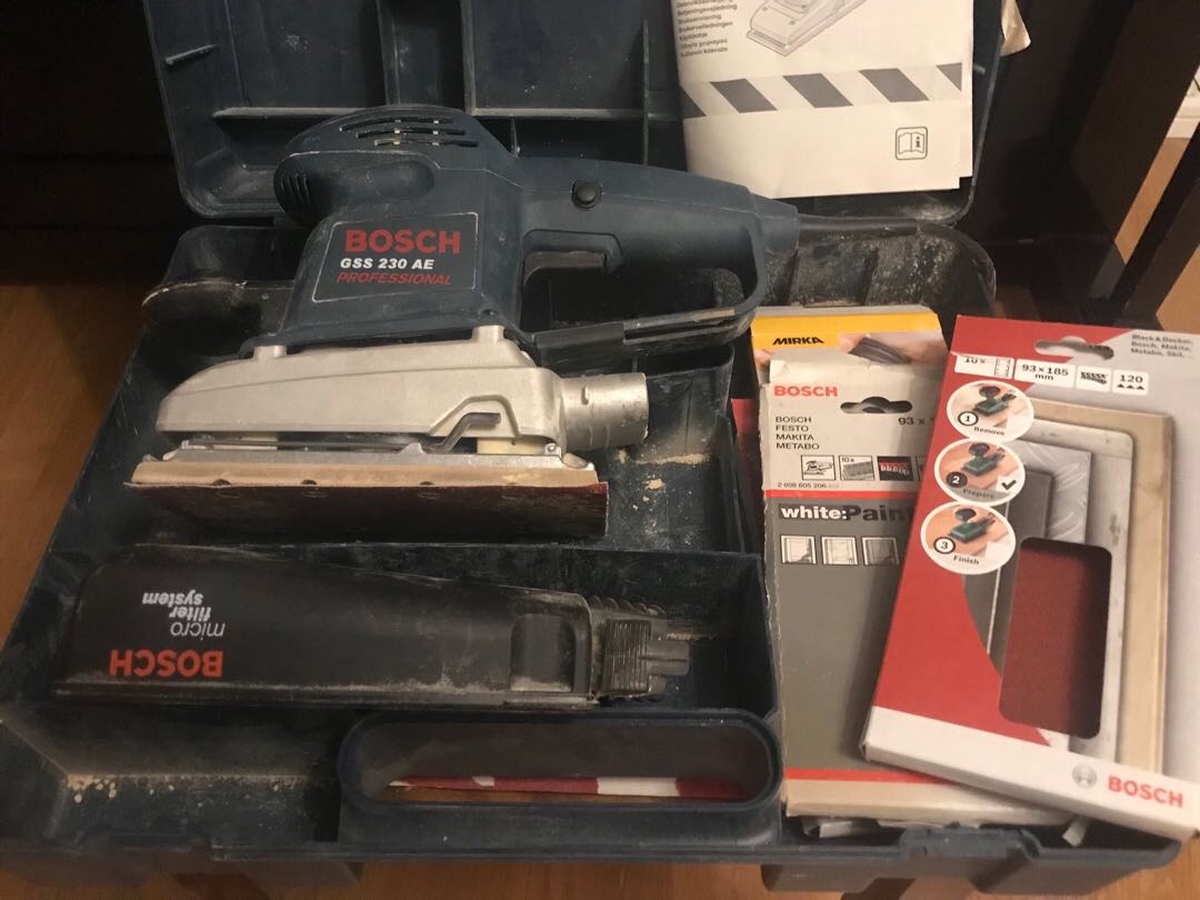 Bosch planslip med dammsamlare